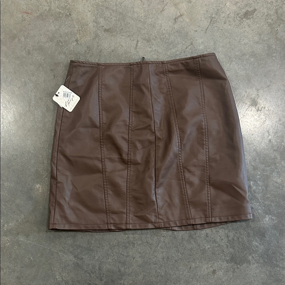 Brown Leather Skirt